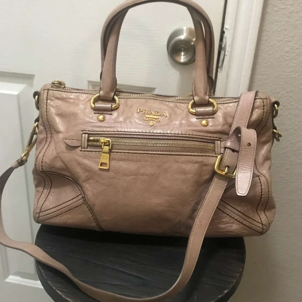 Prada shine satchel bag